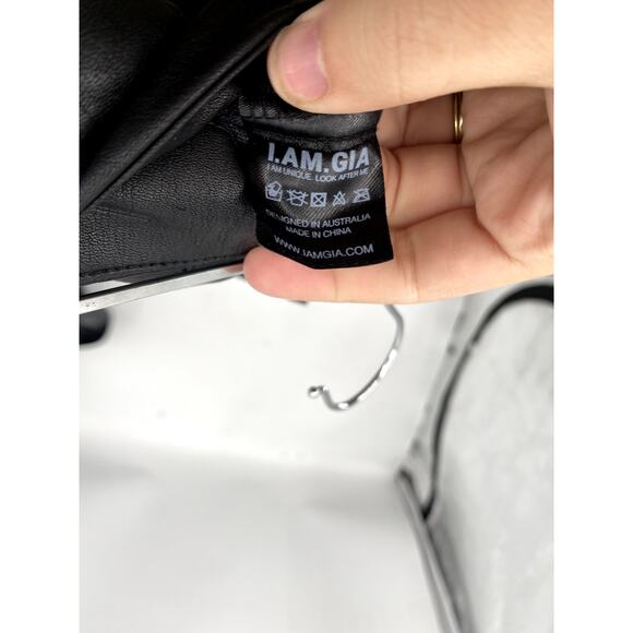 I AM GIA black Front Seam Faux Leather Trousers - Picture 5 of 7